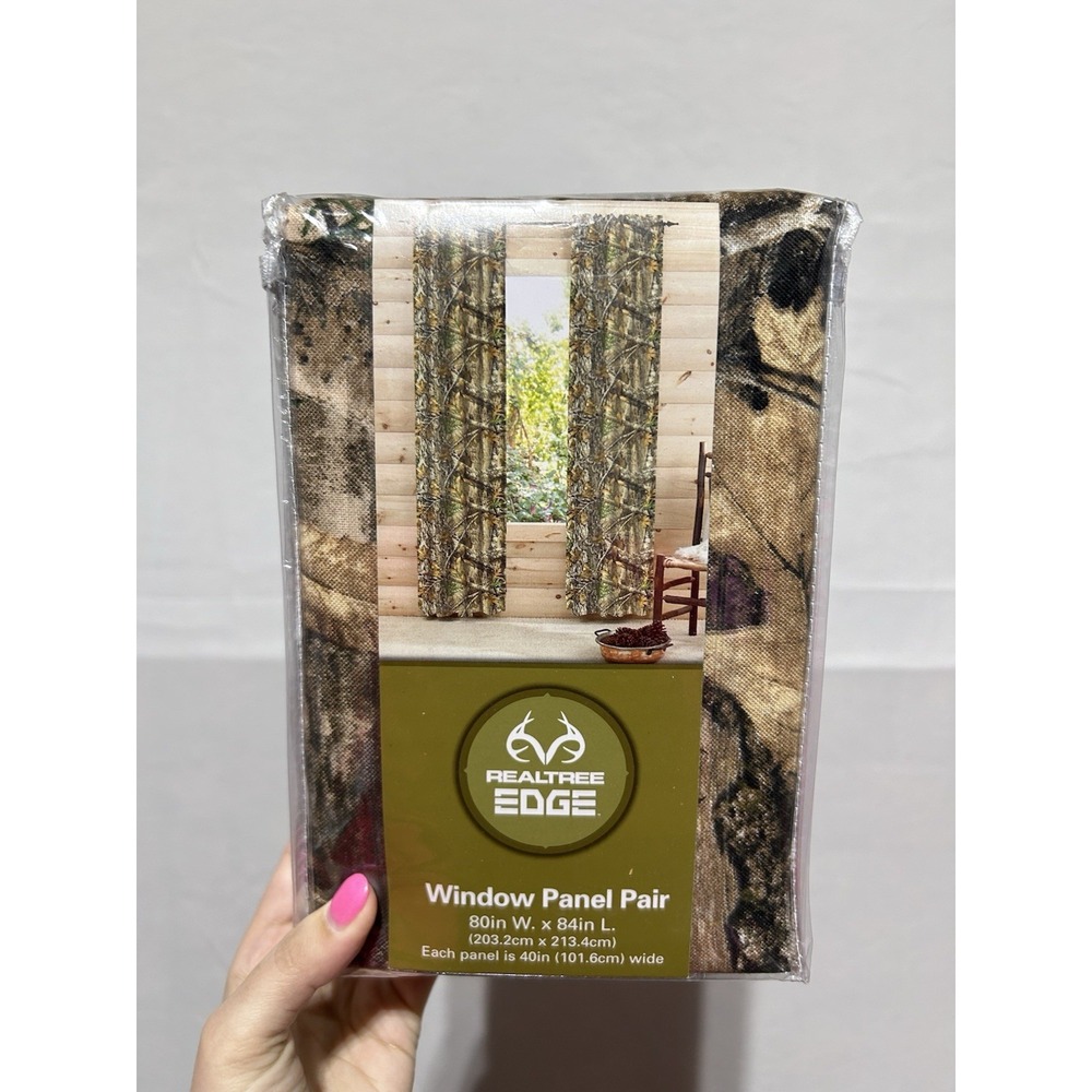 Set Of 2 REALTREE EDGE Window Panel Pair 80" x 84" Camouflage New